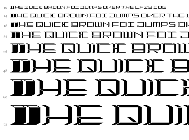 High Orbit 2 font waterfall